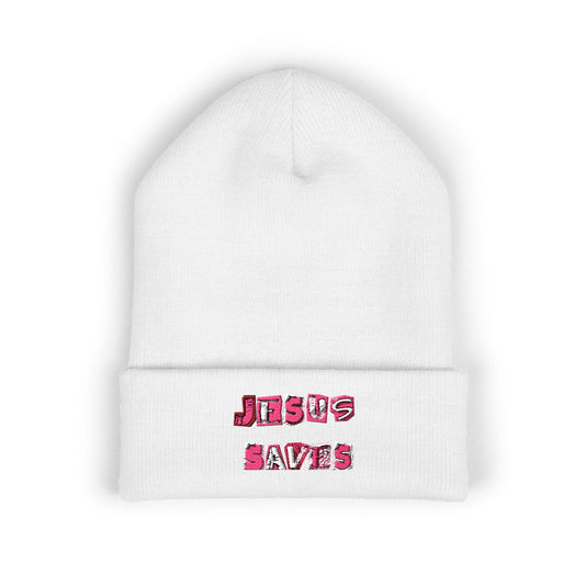 “Raw Pink” Cuffed Beanie (Embroidery)